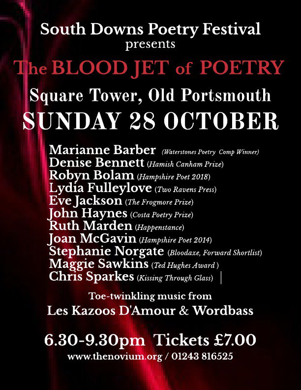 TonguesG's tweet photo. The Blood Jet of Poetry -- that's what's happening! Sunday 28 October @thesquaretower @SouthseaScene https://t.co/nQ0eRTaq5T