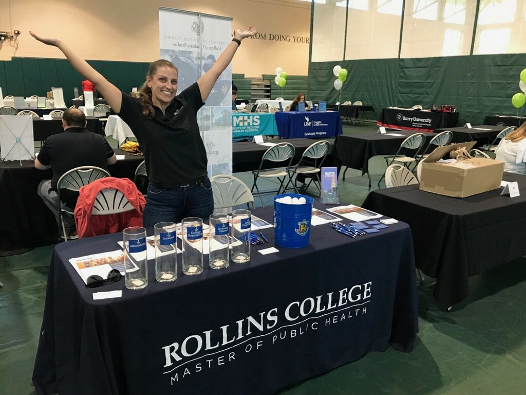 RollinsHolt's tweet photo. Repping our awesome @rollinscollege graduate degree programs at @StetsonU Stop by and say hi! #gradschool #education #college https://t.co/z6wONPCqd9