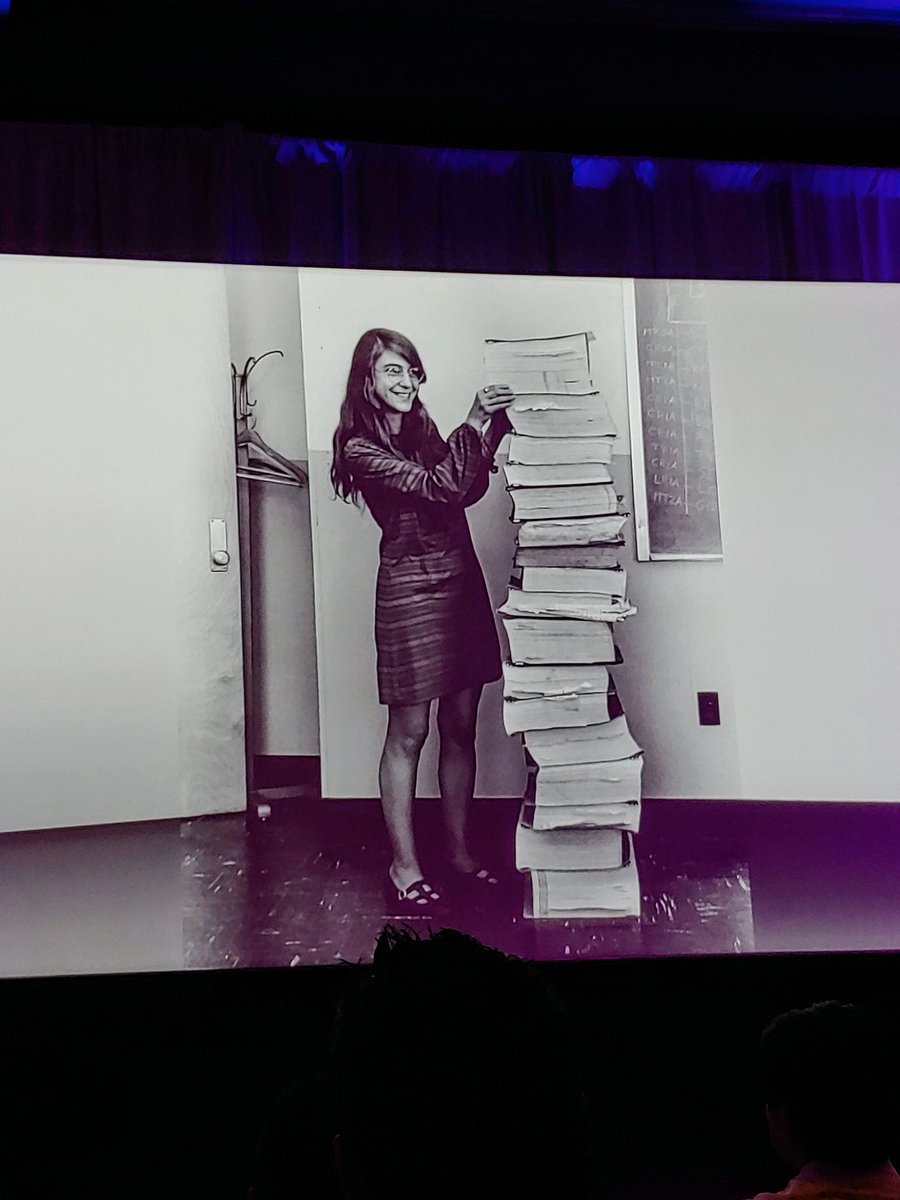 Shefler's tweet photo. The amount of code needed to land Neil Armstrong on the moon led by Margaret Hamilton. #WPESummit #chicagodigital #beckermanpr #antennagroup https://t.co/Fv3qQnleEL