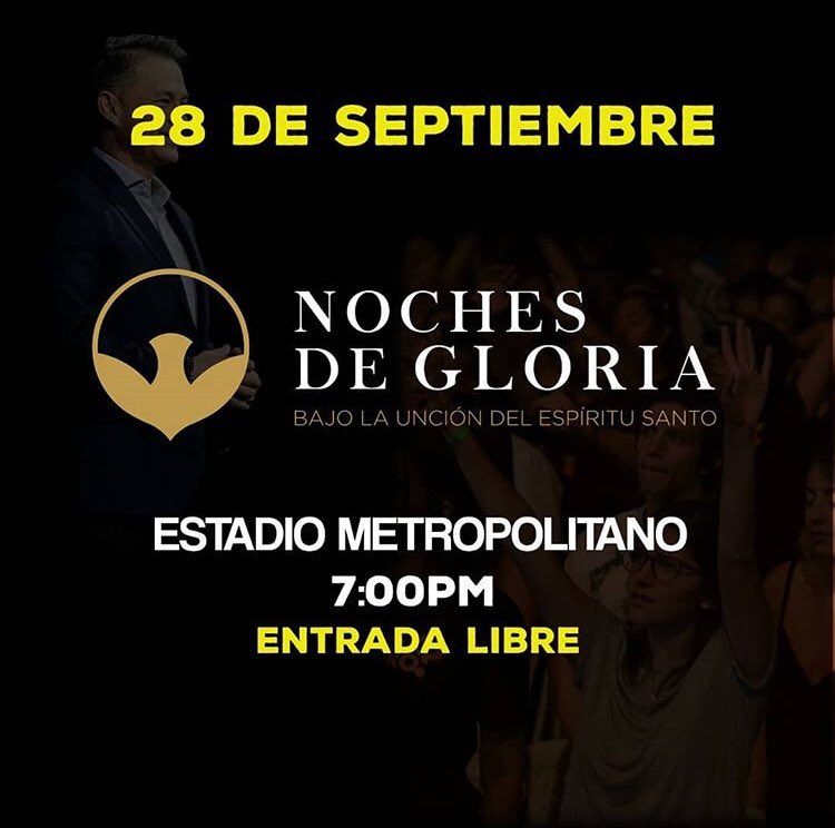 Lo que es imposible para los hombres es posible para Dios —aclaró Jesús. Lucas 18:27.

¡Ven y recibe tu milagro! Hoy estaremos en Noches de Gloria. Te esperamos en el Estadio Metropolitano (Avenida Circunvalar con Calle Murillo, Barranquilla, Colombia) 7:00 p.m. Entrada gratuita.
