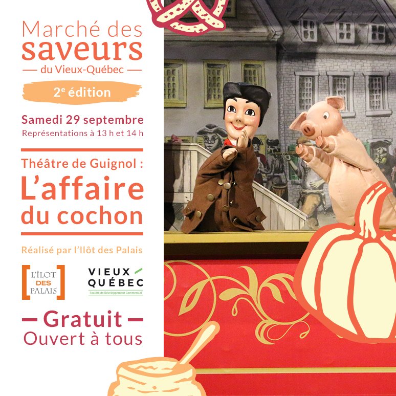 Vous cherchez quoi faire en fin de semaine? Samedi le 29 septembre, nous avons 2 ACTIVITÉS GRATUITES à vous proposer! Empreinte à porter 🎨 et le Théâtre de Guignol : L'affaire du cochon 🎭 dès 13h! N'hésiter pas à vous informer auprès de nous pour plus de détails!