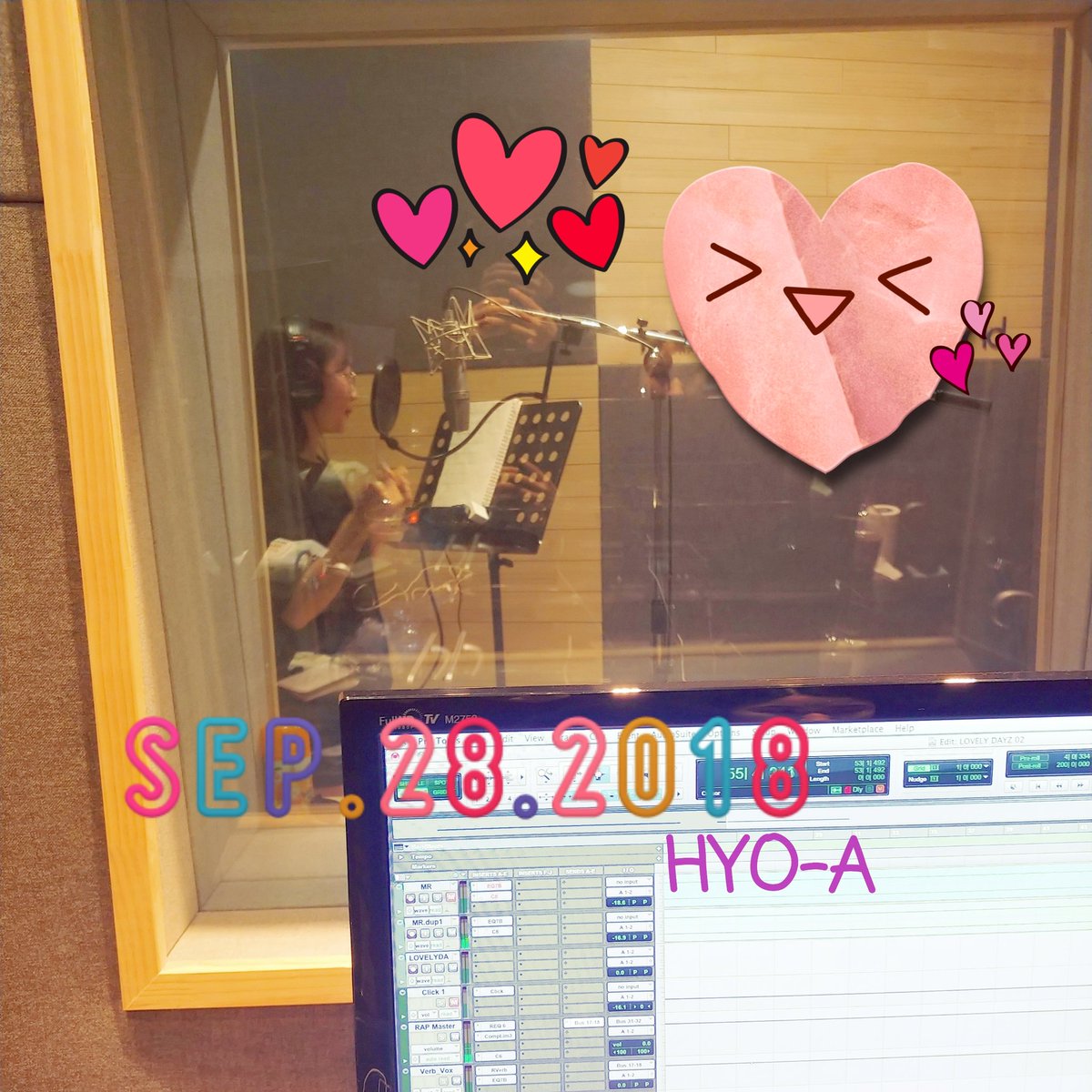 flossom_member's tweet photo. 오늘 녹음하고 왔어요!
#효아 #HYOA https://t.co/87yKyRqbTD