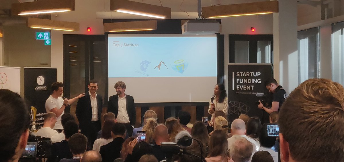 AMSCapitalHouse's tweet photo. Top 3 startups pitching at #StartupFundingEvent! Good luck #swissrealty #captainAI #maxedguardian https://t.co/kwSqoA2ka2