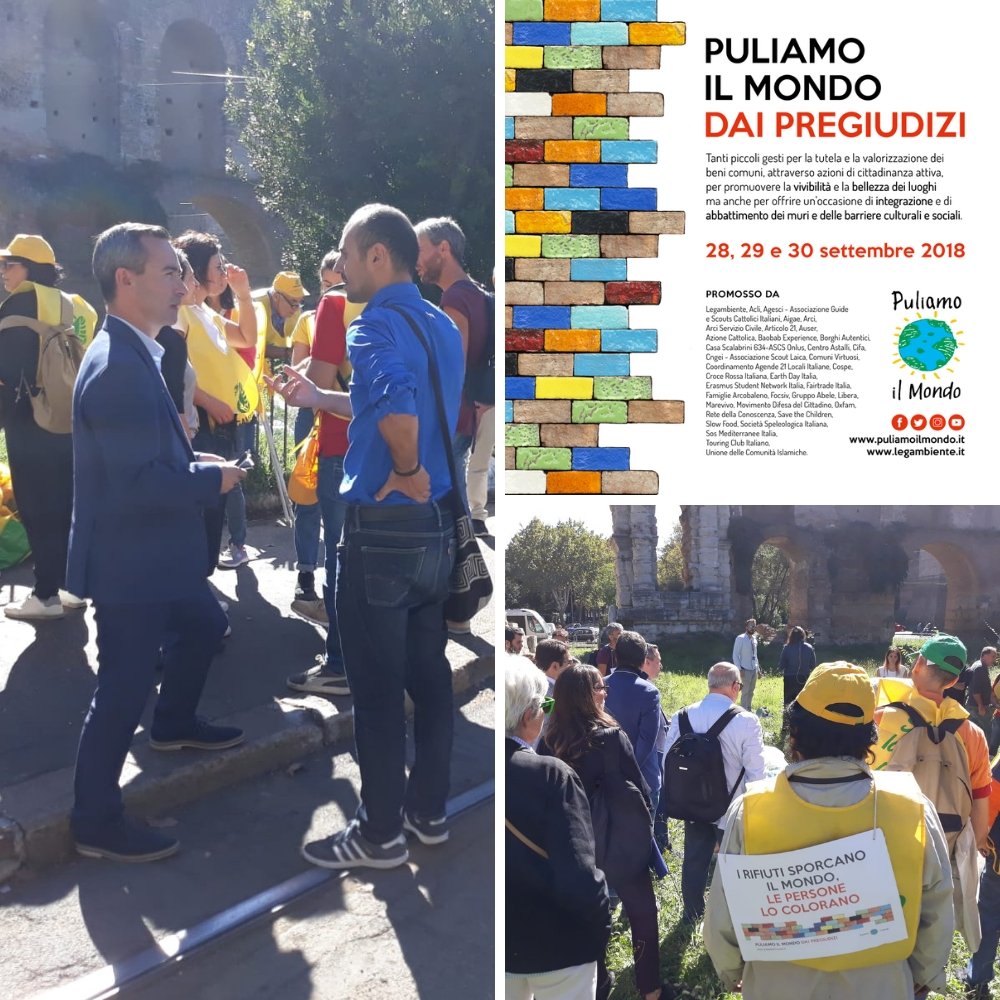 Oggi #PuliamoilMondo insieme a <a href="/Legambiente/">Legambiente</a>. Questa mattina a #Roma vi ha partecipato anche lo staff di #CampiRiAperti, il progetto di #AgricolturaSociale per i #migranti in collaborazione con Casa <a href="/Scalabrini634/">Casa Scalabrini 634</a> e <a href="/OasiSociale/">Oasi</a>