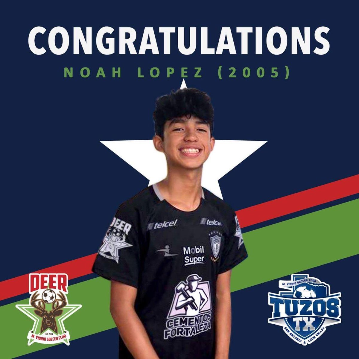 mvidriosc's tweet photo. Congratulations to our players Romeo Padron (2004) Noah Lopez (2005) Eliseo Villafuerte (2005) for being selected to the second  phase for the Mexican  National Team Trials ! 
#MvidrioSC  #Tuzostx https://t.co/8D1Ydnb7Jp