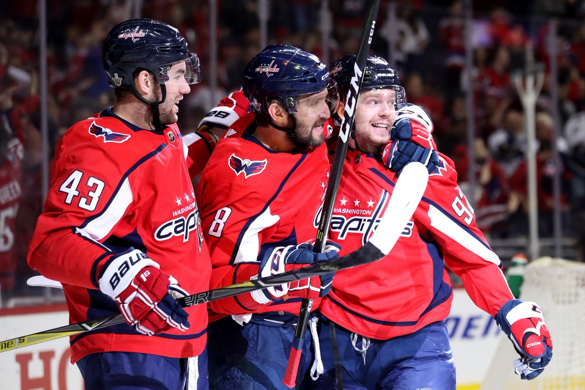 CapitalsPR's tweet photo. CAPS TODAY: The Capitals take on the Carolina Hurricanes tonight at Capital One Arena, where Alex Ovechkin, Evgeny Kuznetsov and Tom Wilson are all expected to play on a line together. More at https://t.co/HecIC0ECg1 https://t.co/q2HN5a7AGl