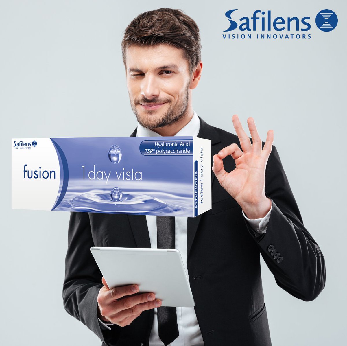 safilens's tweet photo. The daily use of laptop, tablets and smartphones could lead to series of problems such as #eyestrain and eye fatigue. Try Safilens fusion 1day vista the first daily #contactlens for #asthenopia featuring Afocal and D-Stress designs which offer greater depth of field and relief! https://t.co/ohvBtHvL5n