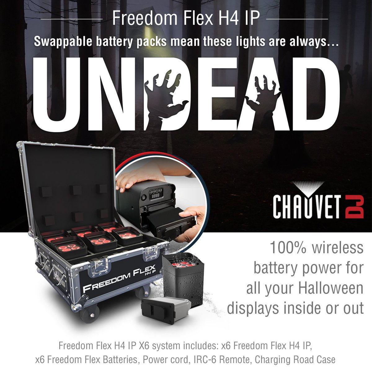 ChauvetDJ's tweet photo. Spook Endlessly with the CHAUVET DJ Freedom Flex H4 IPX6 👻🎃💀 Wireless, temporary outdoor-rated, hex-color (RGBAW+UV) LED technology for unlimited color mixing capabilities #HowDoYouLightEasier
Learn More:
https://t.co/pFzGGH0iEY
#CHAUVETDJ #HalloweenIsComing #FreedomFlex https://t.co/txFCAhu7Fh