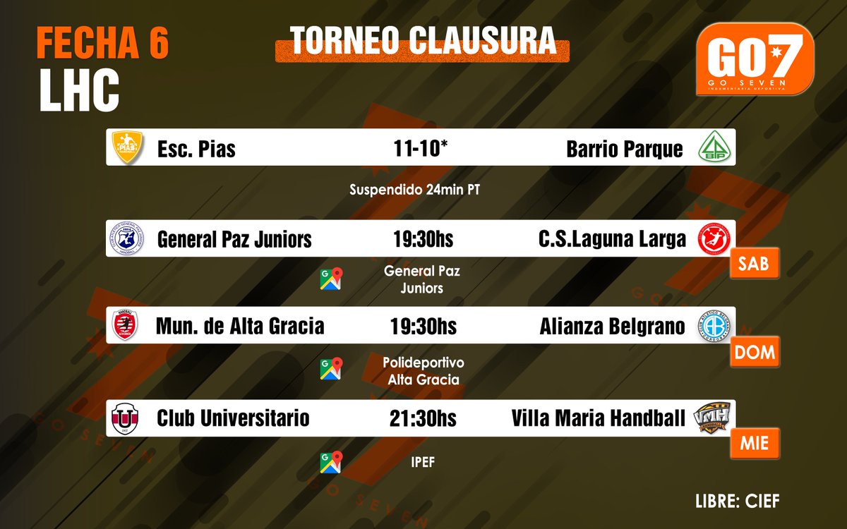 GO7ok's tweet photo. 🔥 FECHA 6 🔥

En Córdoba, de a poco se va cerrando la primera fase del clausura. Mira los partidos del fin de semana 🤾‍♂️🤾‍♀️ https://t.co/zbQF8gig5h