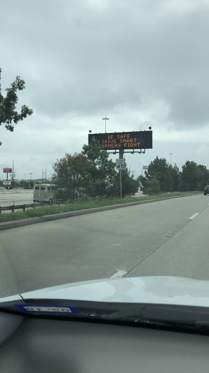 AggieLindsey02's tweet photo. Gig ‘em now, call ‘em later! Be safe, drive smart, Farmers Fight!!! Thanks for the shout out @TxDOT 👍🏼 #GigEm #12thMan #BTHOarkansas #whoop #AggieTakeover #spottedin #TheWoodlands @AggieFootball https://t.co/jVITA40ZJK