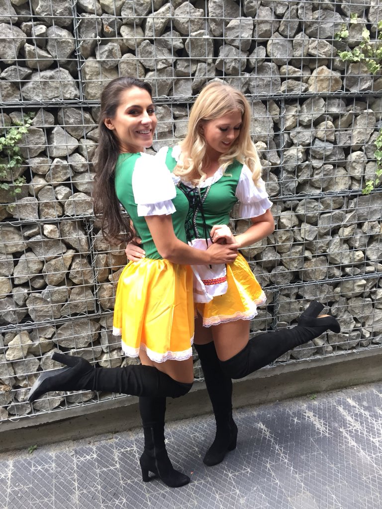 mana100staff's tweet photo. How cute are our #Oktoberfest waitresses working @26LeakeStreet today ❤️ https://t.co/FqB9X3UtDn