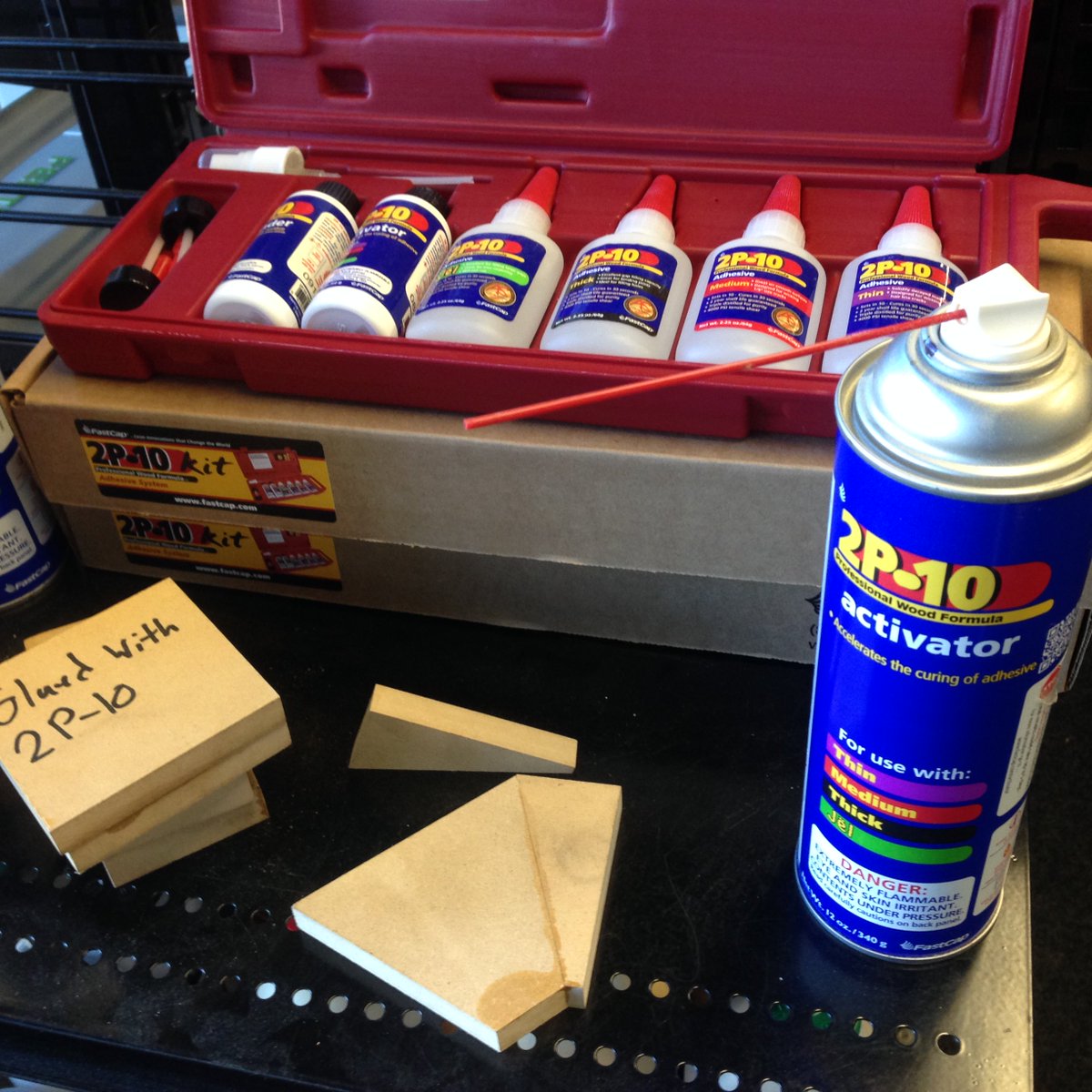 UltimateToolsCa's tweet photo. Have you tried #Fastcap #2P10 #cyanoacrylate #adhesives? Instantly #glue any materials with the #accelerator, or skip the accelerator for additional positioning time. Different viscosities for different materials... Get the kit with all viscosities! https://t.co/VMdjPxN3mo https://t.co/VKDTjTeMAo