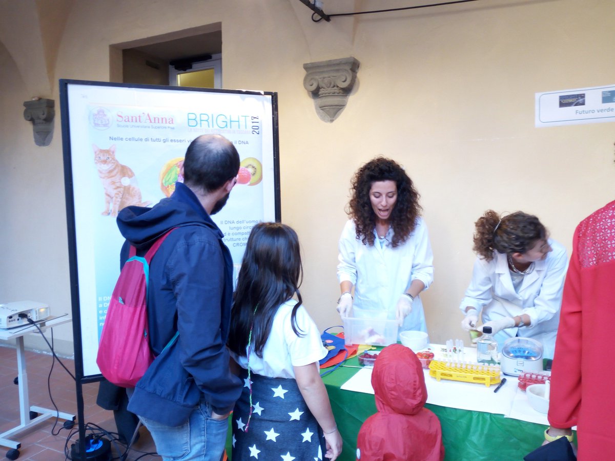 ScuolaSantAnna's tweet photo. #BRIGHT2018 #Futuro #verde. Come si estrae il DNA? I ricercatori del @PisaPlants dell’Istituto di Scienze della Vita della Scuola Superiore Sant’Anna guidano i più piccoli alla #scoperta del #mondo #vegetale. https://t.co/Og0aBp0vg8