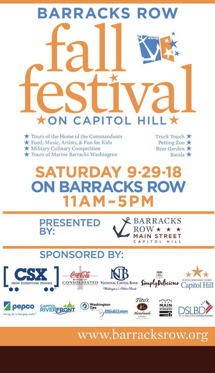 thebrigwdc's tweet photo. TO•MO•RR•OW come check out THE row! We’re excited to celebrate the neighborhood we call home at the #BRFallFest
Keep going until you 👀 us!
@BarracksRow https://t.co/qzDp2P2QQr