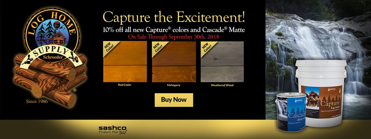 loghelp's tweet photo. It's the final days of the Capture/Cascade sale -- introducing a Matte option for Cascade Clear and three new colors for Capture. Don't miss it! https://t.co/WkhvAFmFex #loghome #logcabin #loghelp https://t.co/nZs2owd0Cv