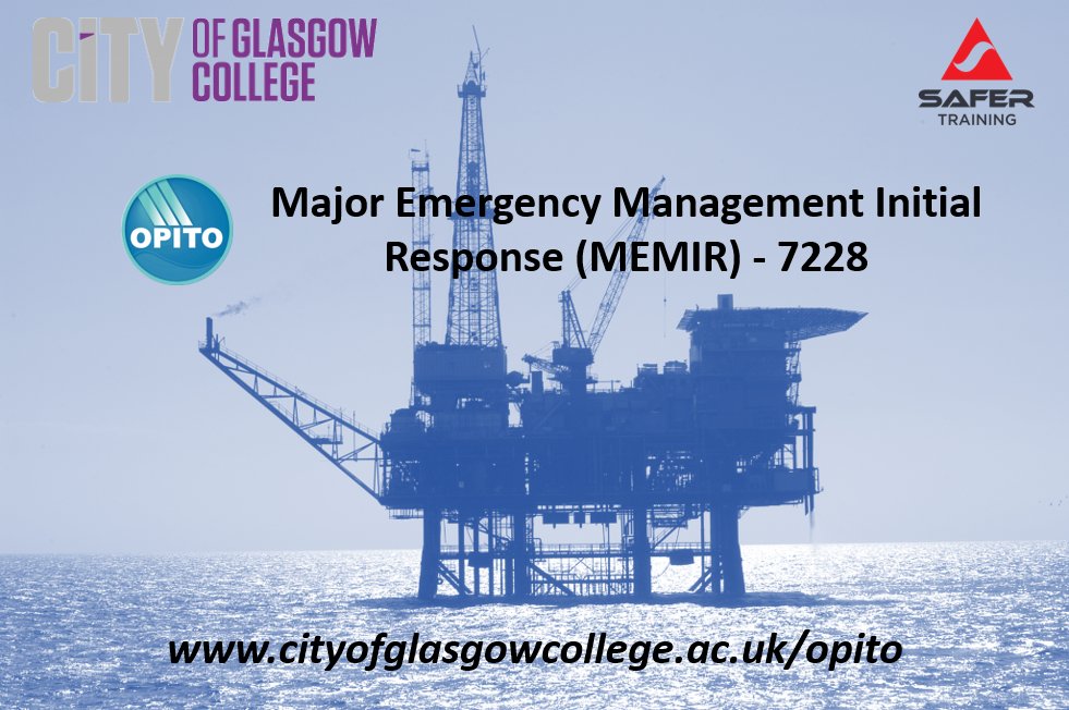 SAFERTraining's tweet photo. SAFER Training in partnership with City of Glasgow College are pleased to announce we are now approved to deliver OPITO Approved Major Emergency Management Initial Response (MEMIR)
#opito #training #memir #glasgow https://t.co/OswRpIGJVE