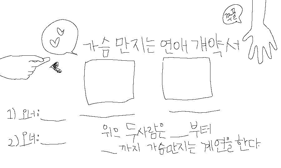 님들 저랑 가슴 만지는 연애 걔약서 합시다   마음 누르거나 흔적 보이면 바로 쫓아갈거임(?)