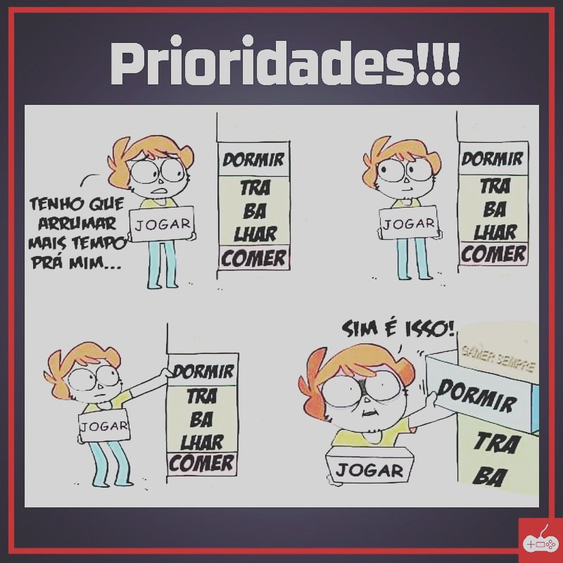 _eletronicgames's tweet photo. PRIORIDADES!
.
.
.
.
#EletronicGames #gamerbrasil #gamer #gamers #game #gamerguy #gamergirl #gamerbr #gamer4fun #humorgamers #humorgamer #tirinhasgamers #tiragamer #tirinhasgamer… https://t.co/GUpOzhjFHq https://t.co/OmgoICtUIK