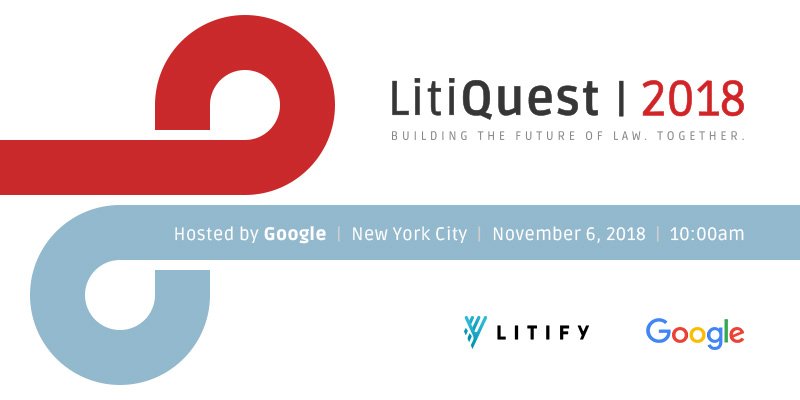 LitifyHQ's tweet photo. Registration is open! Litiquest @ Google - Agenda + RSVP 🚀 https://t.co/gZlUbgjJO1 https://t.co/fWzybl2WL8