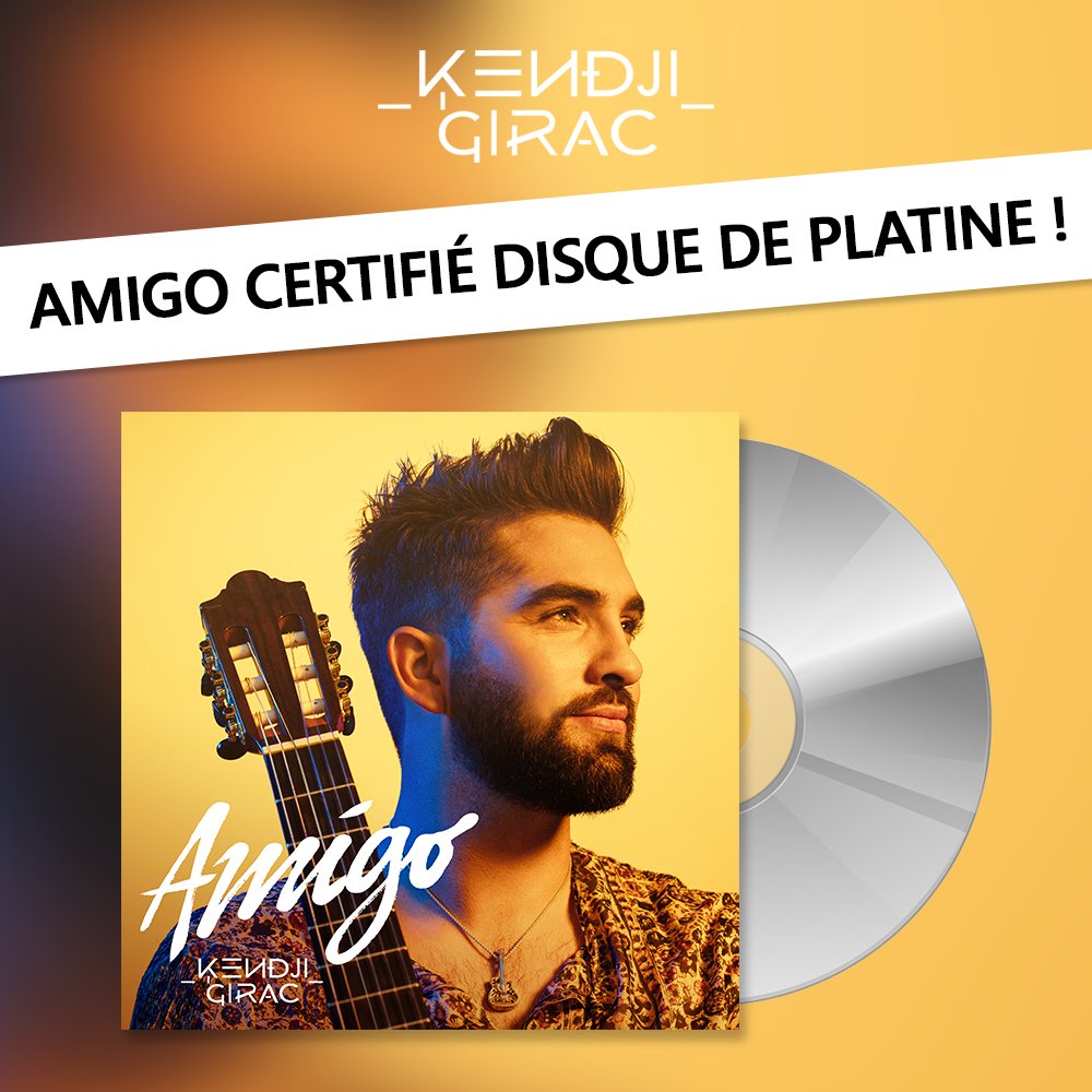 MercuryFrance's tweet photo. Félicitations à @GIRACKENDJI ! Son nouvel album "Amigo" déjà disque de platine !! Bravo 😍💿 https://t.co/Y0SXTWcMqY