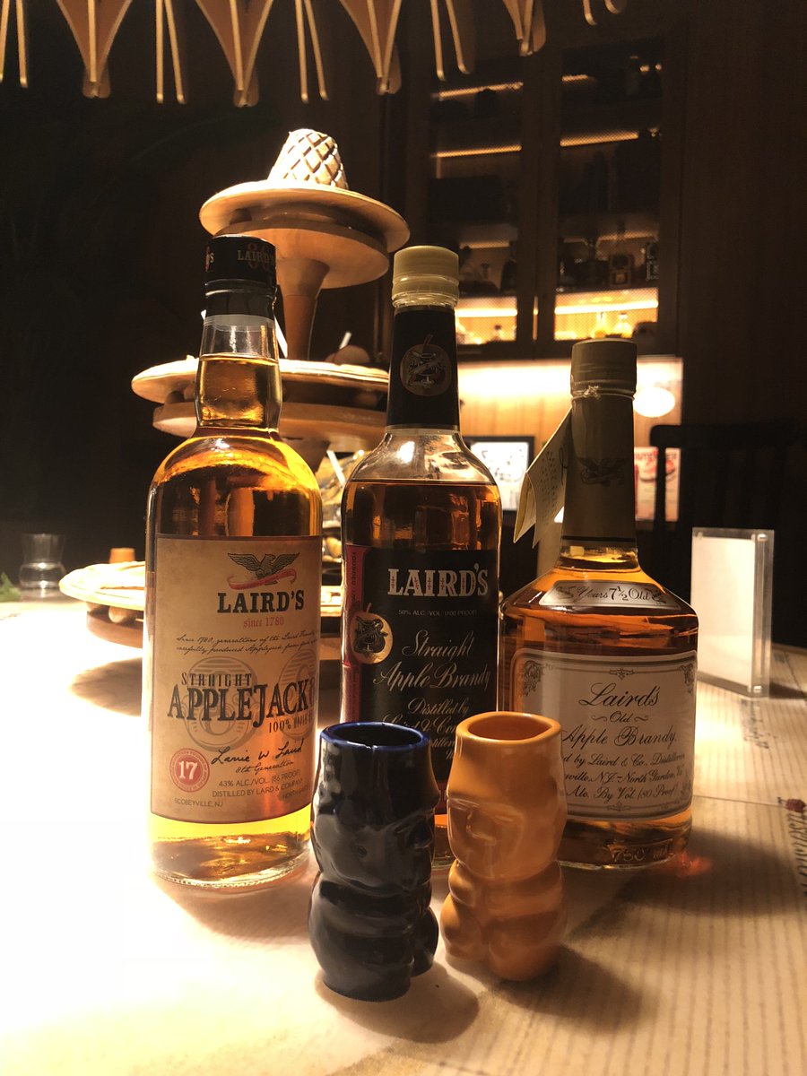 LairdsApplejack's tweet photo. About last night... We had a blast saluting #LairdsAppleBrandy at #ThePolynesianTikiBar for NYC's inaugural #BrandyWeek with Lairds own Lisa Laird the #FirstLadyOfApplejack with Lairds Vincent Capitolo &amp; #tiki master #CaptainMiller #whattodrinknow #makeitwithlairds #applebrandy https://t.co/7IB4A2qVE3