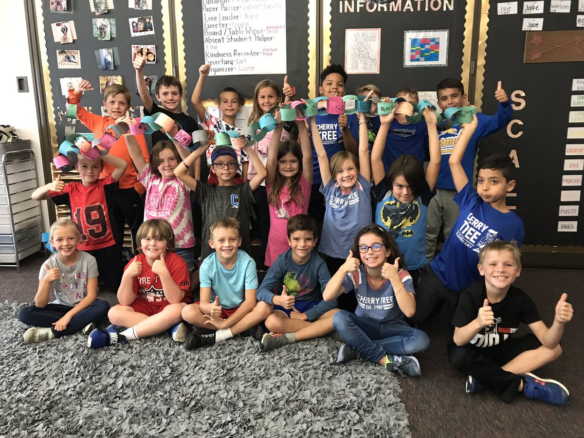 Today we started this chain of random acts of kindness we have done. We are going to pass it around CTE and challenge other classes to do a RAK, add to the chair, then pass the chain on to someone else!