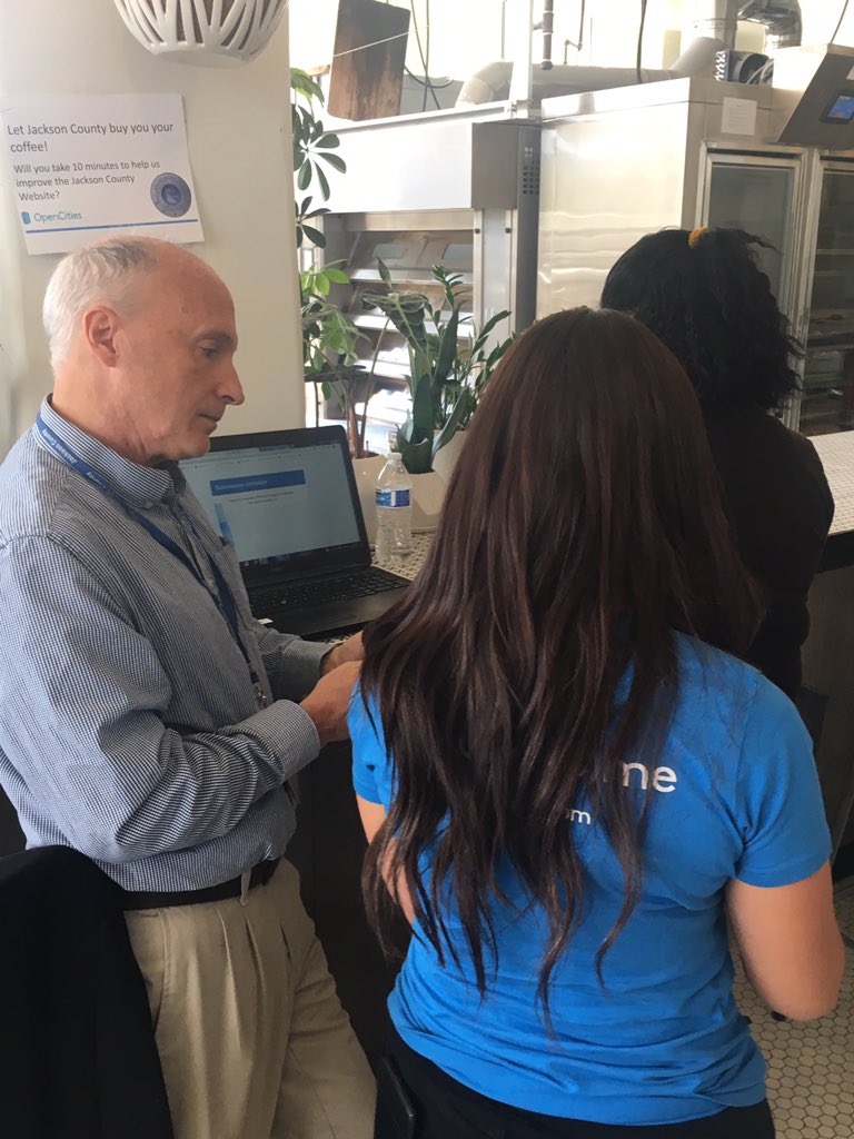 KCDigitalDrive's tweet photo. Employees of @JacksonCountyMO are getting personal with user testing of the  county website. Great example of active civic engagement. Thanks @OpenCitiesInc for the help and @messenger_co for the space. https://t.co/uReOmPG4pe