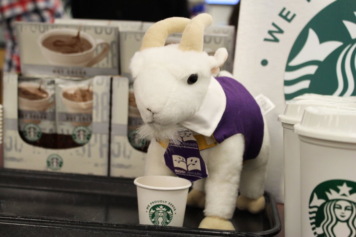 RodLibrary's tweet photo. #BillytheLibraryKid is enjoying his pumpkin spice coffee from the Book Bistro! Make sure you check out the Coffee Crawl today. Next stop, Essentials! https://t.co/EXfn6NJCBt