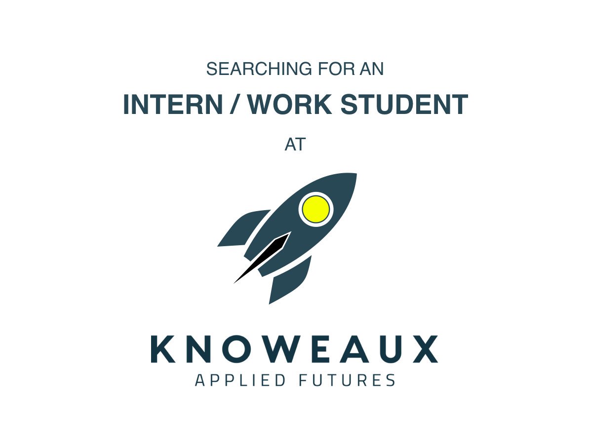 knoweaux's tweet photo. Searching for an
INTERN / WORK STUDENT to join our journey into the future at KNOWEAUX for 3-6 month (starting from October).
Please check and spread the word:
https://t.co/2hClMjqZfy
#knoweaux #future #timetravels #futureDNA #appliedfutures https://t.co/Xz7V9Cksye