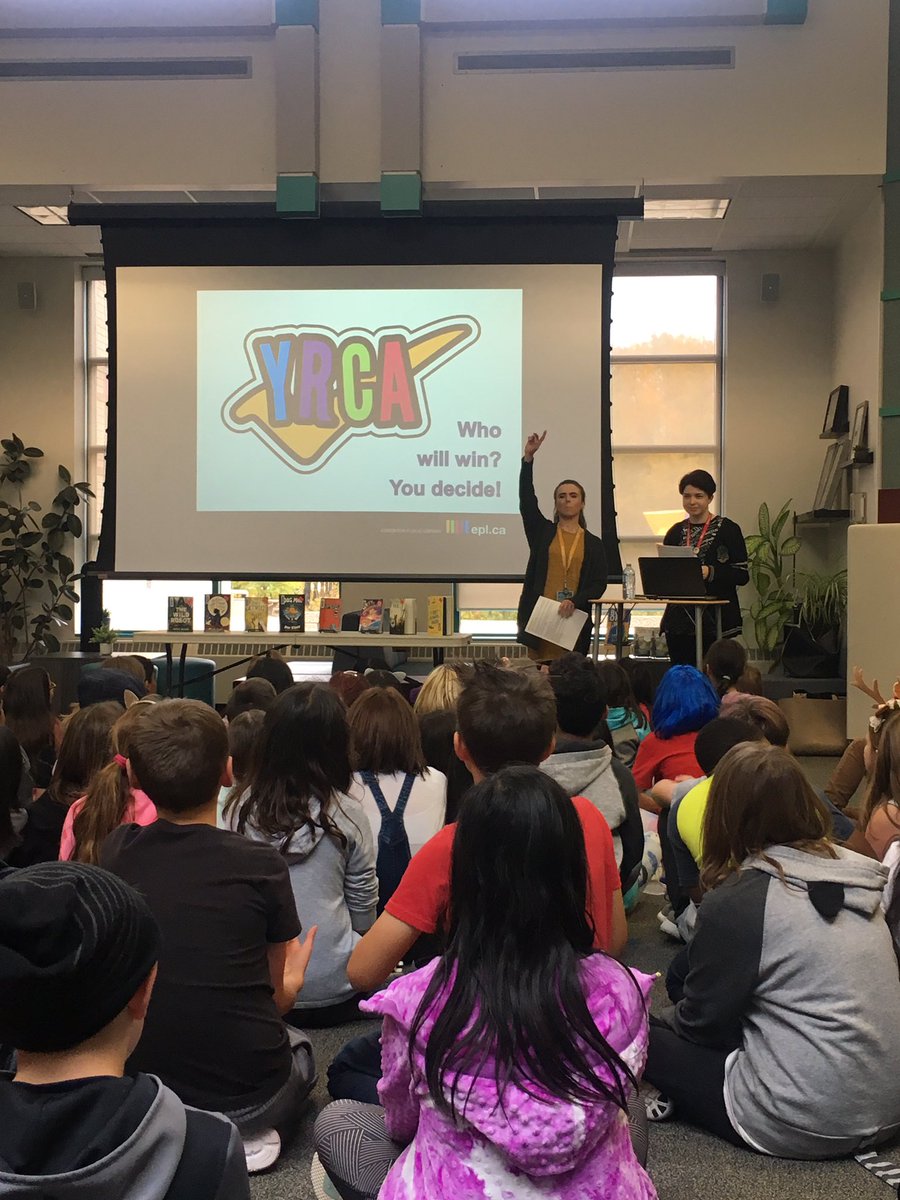 Excited to have <a href="/EPLdotCA/">epldotca</a> here today sharing about the #YRCA titles for 2018-19! #ReadReadRead #MAKReads