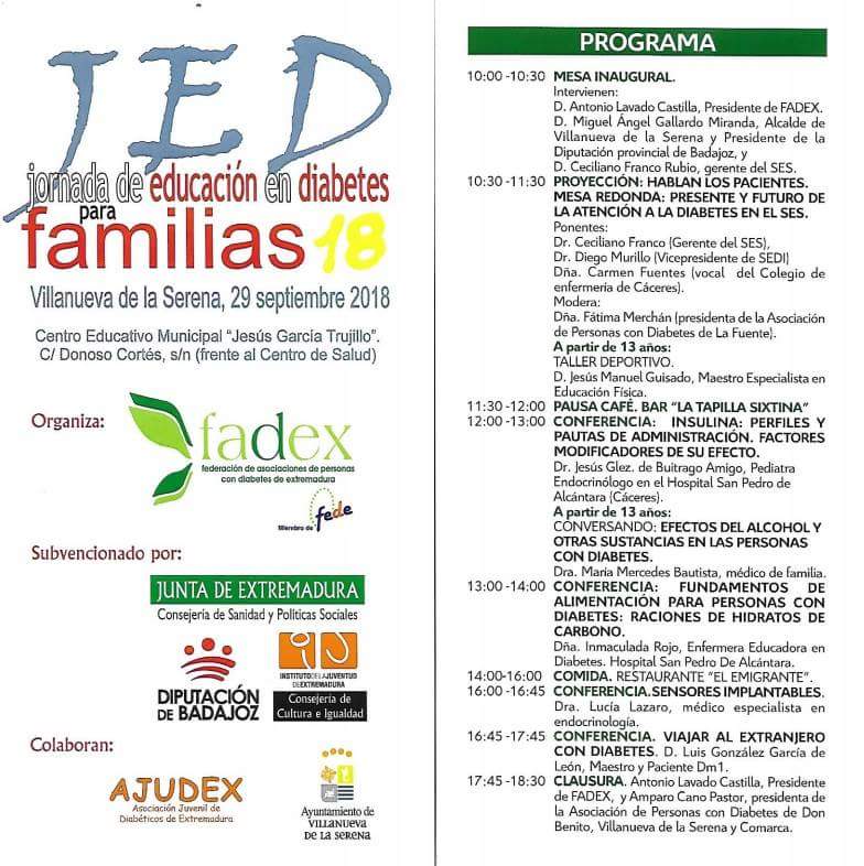 escuidados's tweet photo. Mañana acompañaremos a #FADEX en las Jornadas de #EducaciónenDiabetes para familias 2018, nos vemos en #VillanuevadelaSerena. https://t.co/RfE7IgJf94