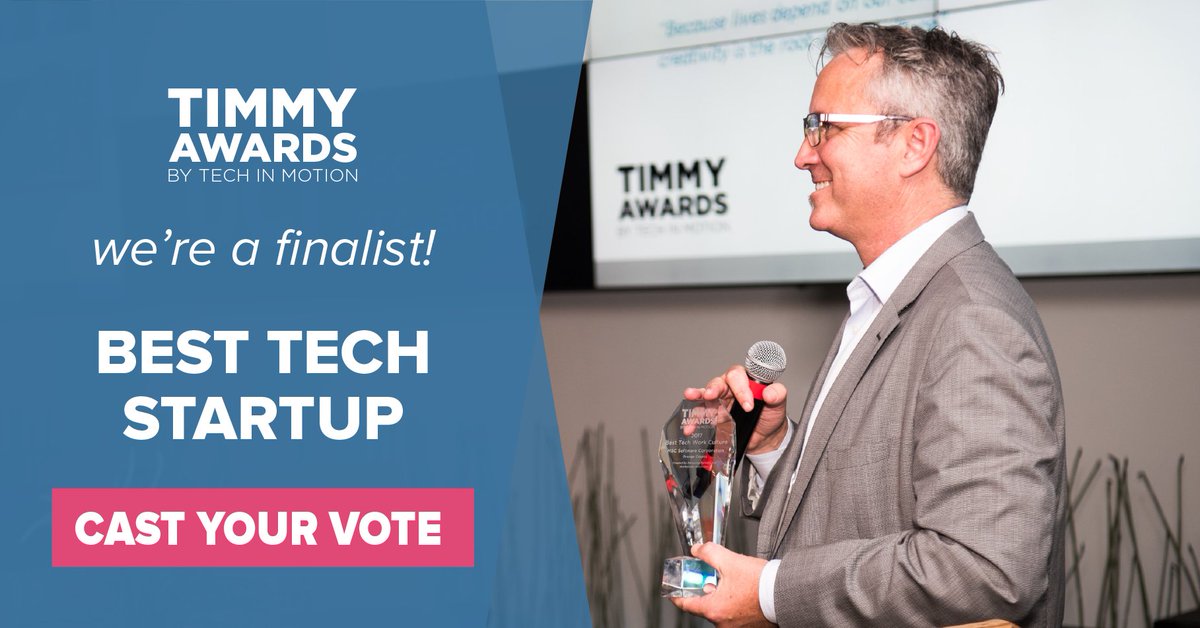 Cast your vote today to help us take home the Timmy Award for Best Tech Startup in Toronto. Vote once a day &amp; RSVP for <a href="/Tech_in_Motion/">Tech in Motion</a>’s 3rd Annual #TimmyAwards on October 17th. #VoteVena bit.ly/2Q7NkWj