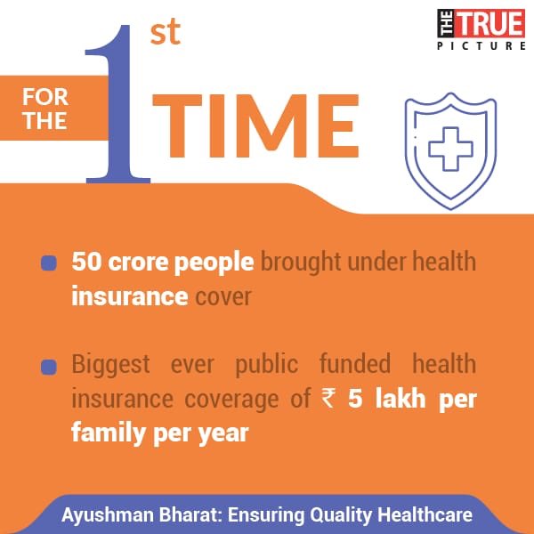 the_truepicture's tweet photo. With #AyushmanBharat, the world’s largest health insurance scheme has been launched by the Modi government bringing 10 crore poor families under the health safety net. #IndiaFirsts Know more: https://t.co/mkgbIKlCoX https://t.co/rDZRl2rZ90