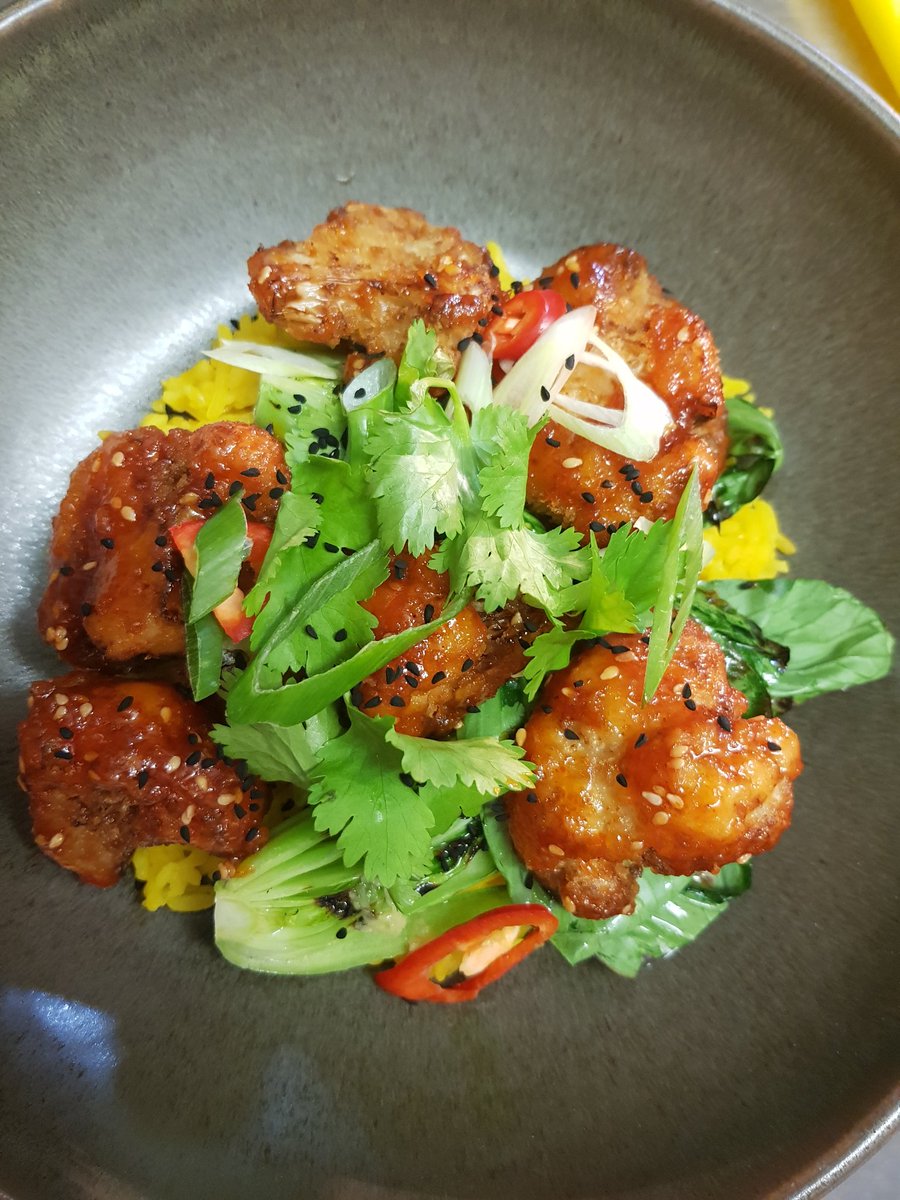 Sriracha cauliflower, charred bok choi, chilli and ginger salad <a href="/AlmaBristol/">Alma Tavern &Theatre</a> <a href="/ZazusKitchen225/">Zazu's Kitchen</a>