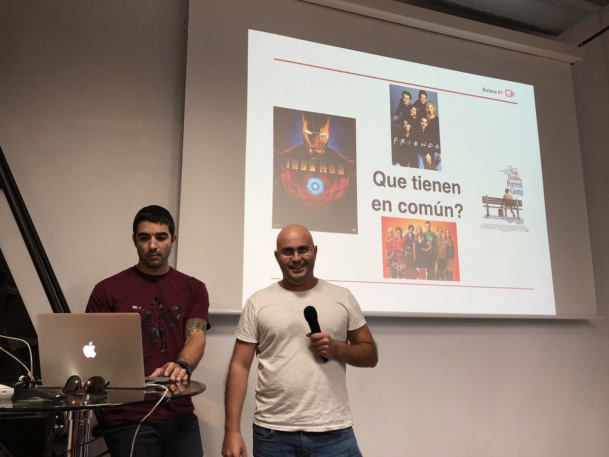 KeepCoding_'s tweet photo. El director del Bootcamp Web @KasAppeal presenta el proyecto Butaca 57 con David Serrano y Luis Rosales. #closingkc https://t.co/v5jgnNjdPQ