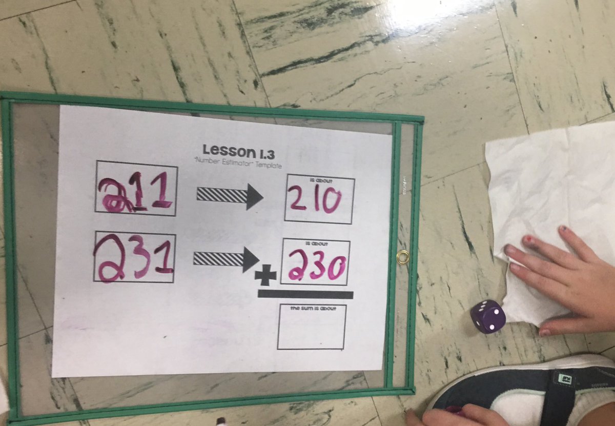 misspapatweets's tweet photo. Roll ‘em and round ‘em! 🎲🎲Using dice to spice up this #GoMathGrade3 lesson on rounding and subracting 3 digit numbers. https://t.co/sj5xElqVF6