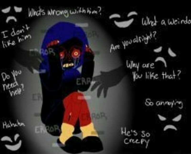 " oh my god who does he think he is!" someone said
" i think hes crazy" someone else says
error( me) says " help me...." then curls up and pulls hood over head*