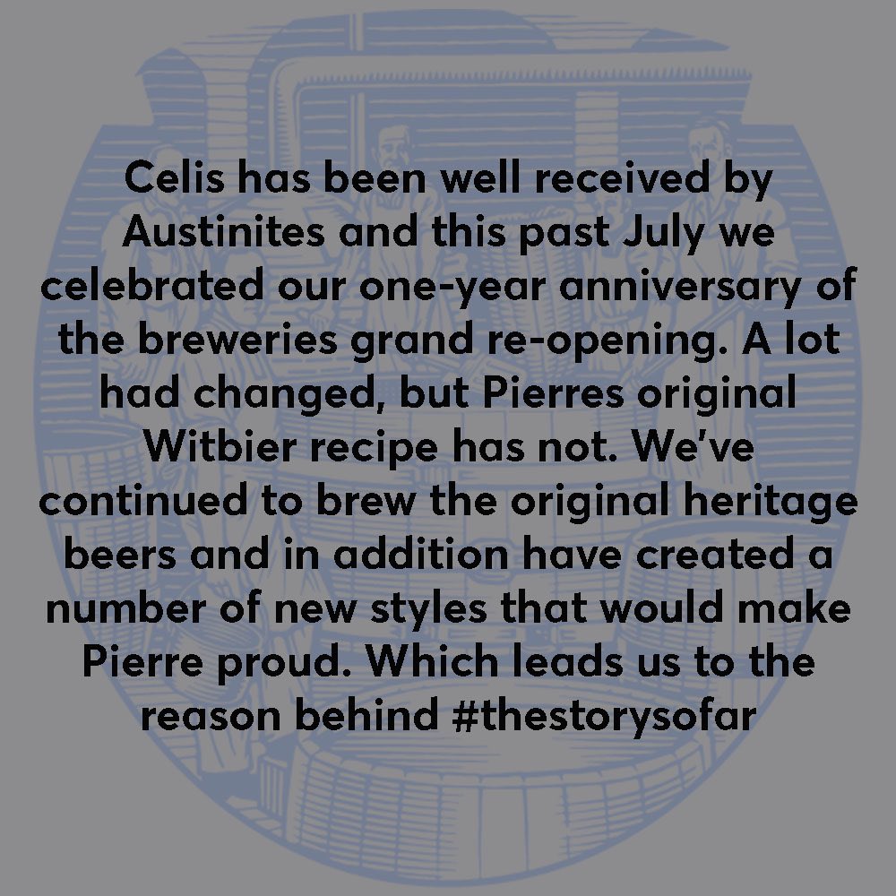 CelisBeers's tweet photo. Celis 2.0: One Year In ๐ Stay tuned each day for a new snippet leading to exclusive reveal on Monday! #thestorysofar #celishistory #austinbreweries #belgianbeer https://t.co/GUGPc73x48