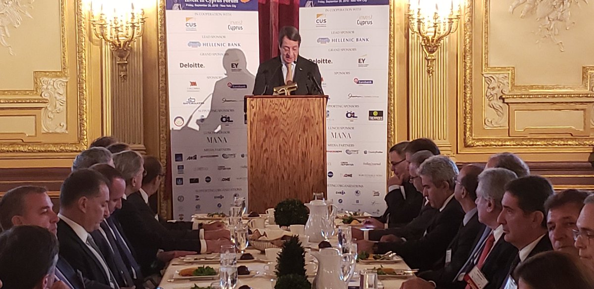 .<a href="/AnastasiadesCY/">Nicos Anastasiades</a> addresing the 2nd #CapitallinkForum an International conference aiming to promote #CY as an important business &amp; investment destination, in the presence of important Int. partners @MetropolitansNY <a href="/GLakkotrypis/">Georgios Lakkotrypis</a> <a href="/Georgiades_H/">Harris Georgiades, MP</a> <a href="/NatasaPilidou/">Natasa Pilides</a>