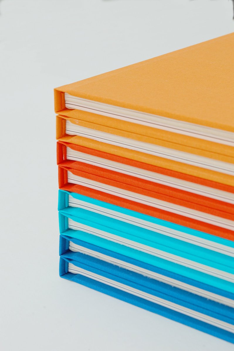 HighdownBindery's tweet photo. Just finished a set of 12 books in 4 colours for the Parkview Private Collection, working with designer Homaira Kavde from Parkview. Loving those colours... 
@HighdownBindery #handbound #bookbinding #books  #parkviewprivatecollection @lebeauvallon https://t.co/BGNVkEjJLg