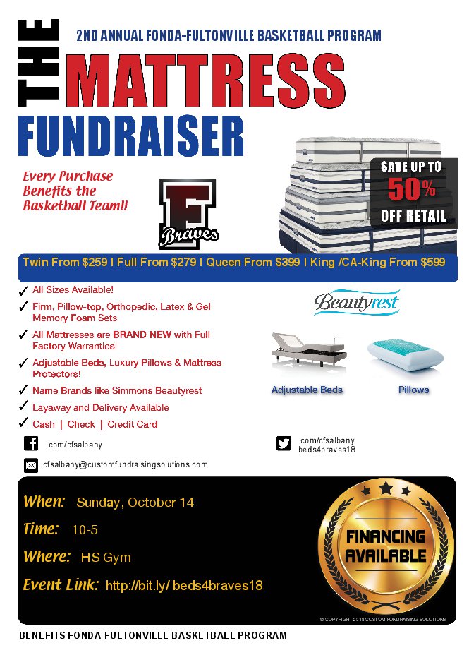 cfsalbany's tweet photo. #beds4braves18 The Mattress Fundraiser is coming to town! https://t.co/NruYeJ2YtR