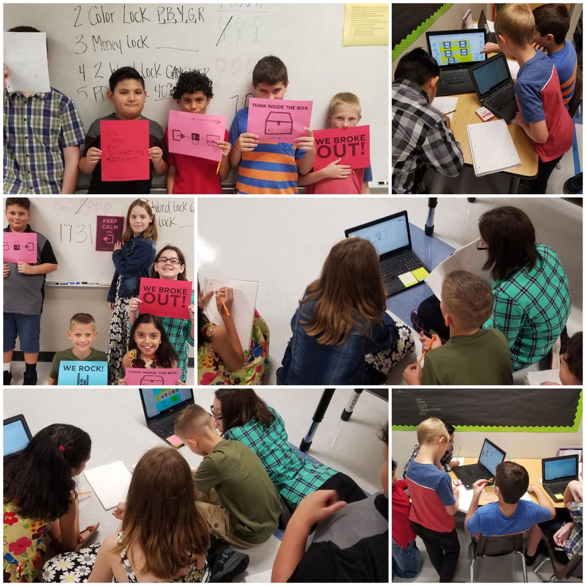 billhassemath's tweet photo. Nothing like an #EscapetheRoom on a Friday about #FractionsDecimalsAndPercents They all #ESCAPED @BillHasseElem https://t.co/mQF93v364w