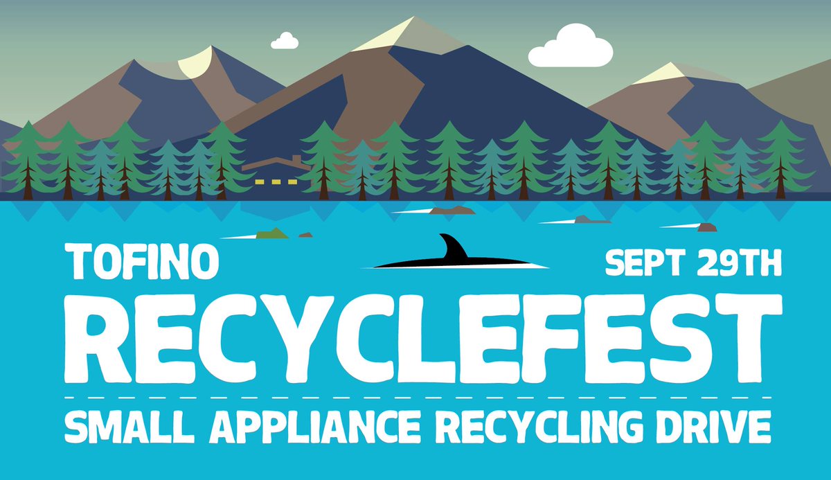 RecyclingBC's tweet photo. Residents of @TofinoCA, get ready for #RecycleFest 2018 this Saturday from 11am-3pm! Drop off your old and busted small appliances and get a free burger! Details here https://t.co/x51IQXdZHH @ElectroRecycle #doyourpart #recycle #freechow https://t.co/ZjgmzBAlBw