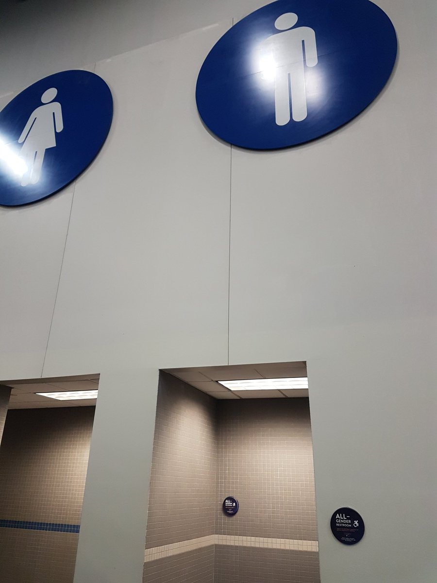 v_varsha's tweet photo. All the men's restrooms have been converted to all-gender ones for the conference. Nicely done, @ghc! #ghc18 https://t.co/72r9RrzArT
