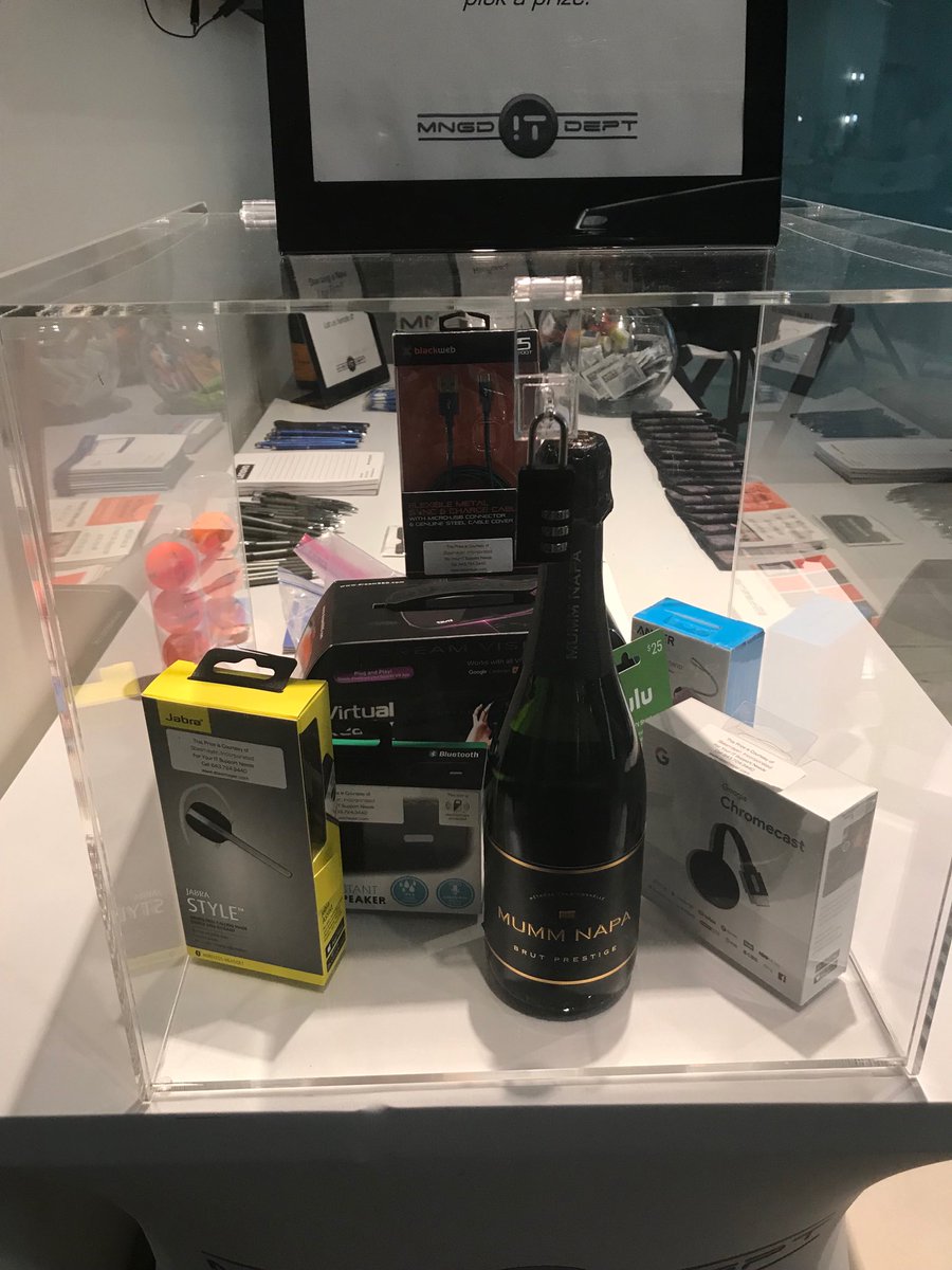 AlBellino's tweet photo. Champagne, Hulu Gift Card, Bluetooth Speaker and VR Glasses still left in the prize box. Come see me ⁦@NCBAorg⁩ Construction Law CLE ⁦@Stasmayer⁩ https://t.co/9AZZEzNMj7