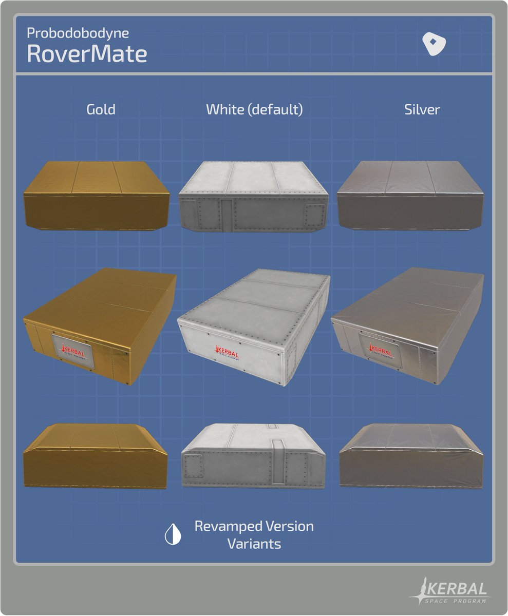 KerbalSpaceP's tweet photo. This week we worked on the RoverMate Revamp. We worked on its the geometry, created a new texture map, added a new shader, and made 2 brand new variants.
Want to learn more development news? Check out this week's #KSPWeekly in the link below! #KSP
https://t.co/8bakH4EsYc https://t.co/yIqK2mCQR7
