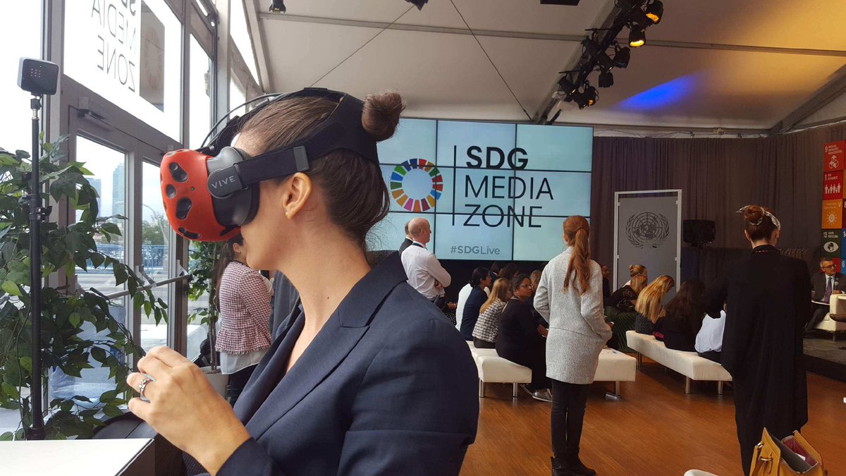 datavized's tweet photo. In the #UNGA SDG Media Zone showcasing #Immersive2030, and introducing immersive solutions for sustainable development including Geometric, a new tool for turning geospatial data into immersive experiences. #UNGA2018 #SDGs #GlobalGoalsWeek #BigData #geometric #datavized #VR https://t.co/WHm7qNtL1p