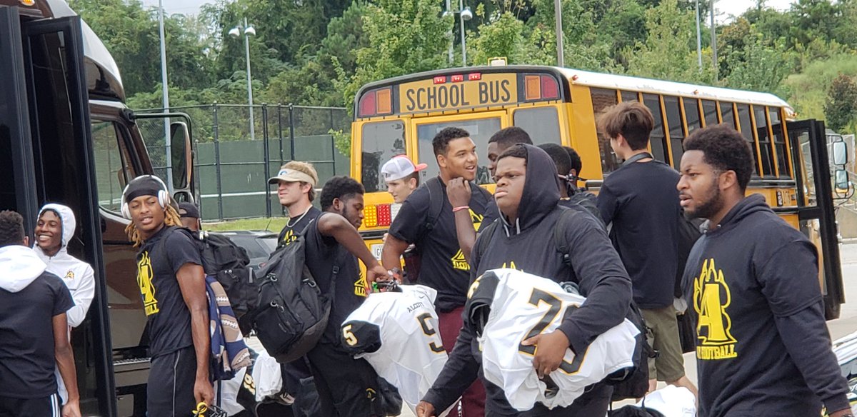 SuperDivaATL's tweet photo. The bus inspections are done and we're headed to Colquitt County! Let's go Tigers! @CoachEdgar1 @AlcovyHS @Alcovy_Sports #ManUp #TigerPace #Leggo https://t.co/Tx0inbH7Ka