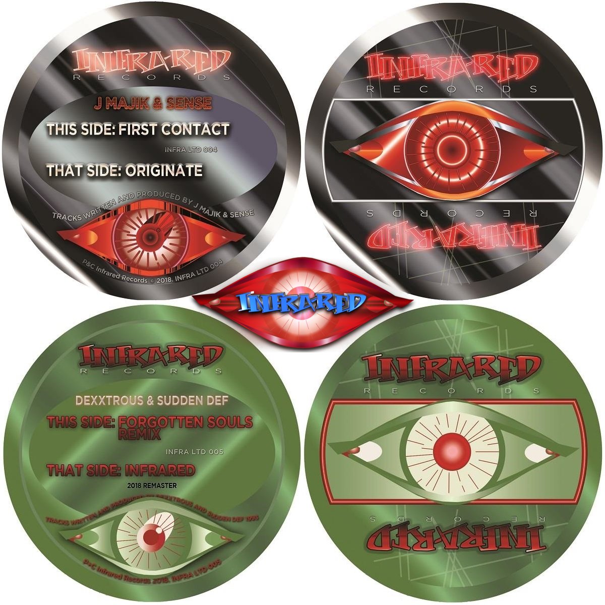 INFRARED RECORDS LTD VINYLS ARE LIVE !🔥
J Majik &amp; Sense – First Contact / Originate – INFRA LTD 004 
Dexxtrous &amp; Sudden Def – Forgotten Souls Remix / Infrared  – INFRA LTD 005 - Remastered  Infrared Gortex All Weather Jacket Infrared Slipmats (Pair)
infraredrecords.net