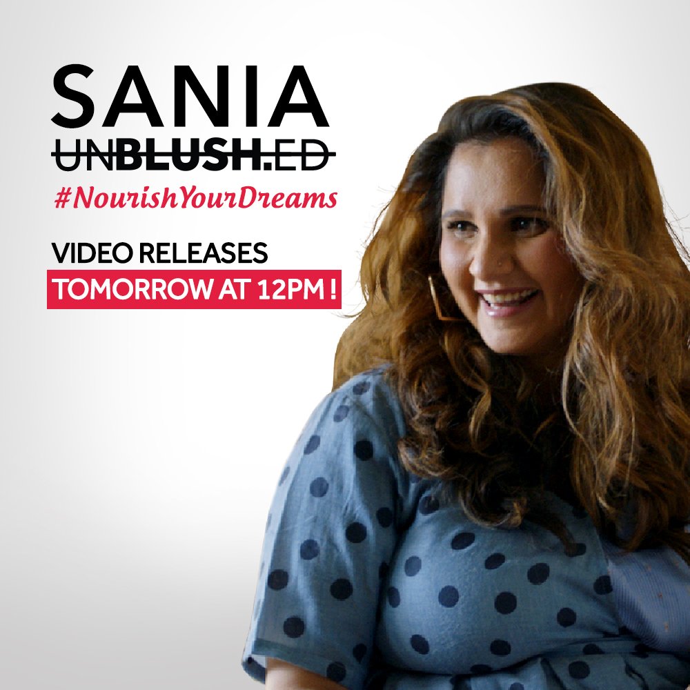 Blush_Channel's tweet photo. Sania Mirza has a special message for her bundle of joy! Video out tomorrow! @KelloggsIndia #NourishYourDreams #UnBlushed #SaniaMirza #SaniaMirzaUnBlushed https://t.co/WAWV8gw7hi